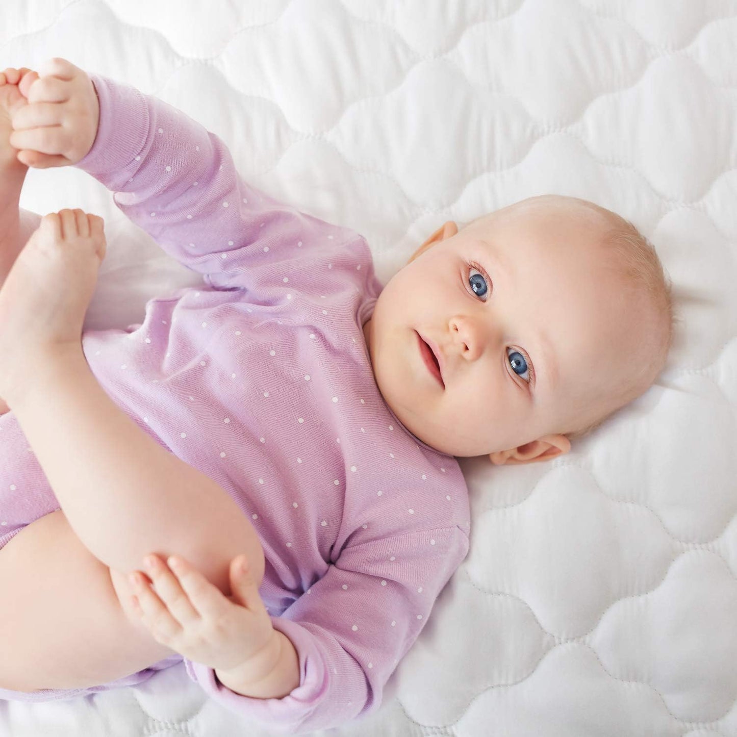 Pack N Play Mattress Pad Cover/ Protector - Ultra-Soft Microfiber, Waterproof, White (for Baby Trend Lil Snooze Deluxe 2 Nursery Center)