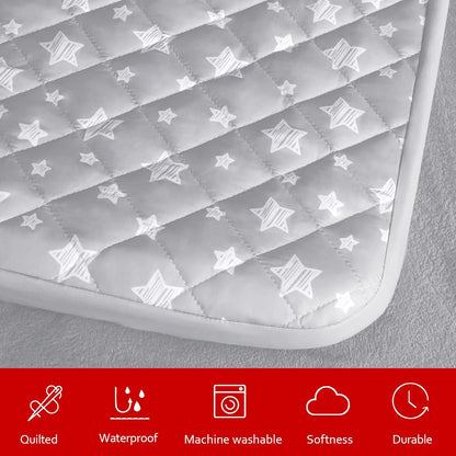 Dog Bed Covers, Waterproof Dog Bed Covers Dog Pillow Cover Quilted, for Dog/Cat, Microfiber,Grey Star