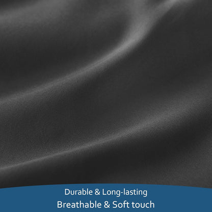 Sheet Set Deep Pocket - 4 Piece Extra Soft Bed Sheets - Side Storage Pocket Fitted Sheet & Pillowcase & Flat Sheet, Black