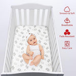 Crib Sheets - Fit For Standard Crib, Microfiber, Elephant