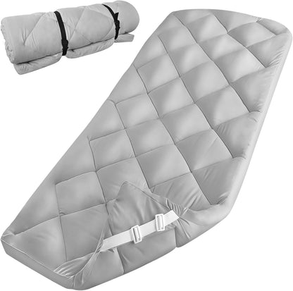 Quilted Cot Mattress Topper 75" x 30", Soft Camping Cot Pad with Non-Slip Bottom & Adjustable Straps for RV Bunk, Folding Cot, Guest Bed