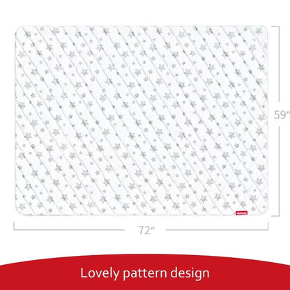 Premium Foam Baby Play Mat | Playpen Mat - 72" x 59", Thicker and Non-Toxic Crawling Mat for Infant & Toddler, White Star