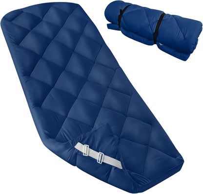 Quilted Cot Mattress Topper 75" x 30", Soft Camping Cot Pad with Non-Slip Bottom & Adjustable Straps for RV Bunk, Folding Cot, Guest Bed