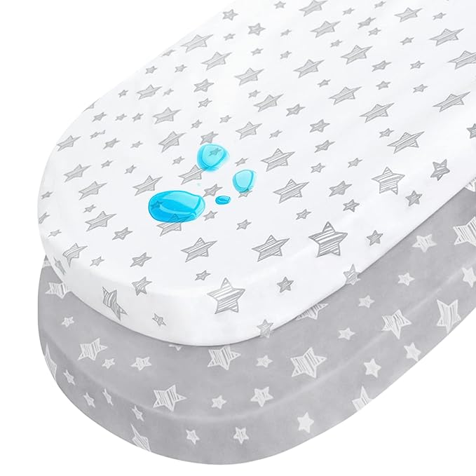 Bassinet Sheet, Compatible with Dream On Me Karley / Lacy & Fisher-Price & Baby Delight Snuggle Nest Bassinet, 30''x 15'', 2 Pack, Microfiber