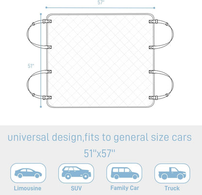 Large Dog Car Seat Cover for Back Seat, Universal Fit Bench Car Seat Cover, Waterproof Dog Hammock for Car with Adjustable Straps, Durable Seat Protector for Cars, Trucks & SUVs, Black