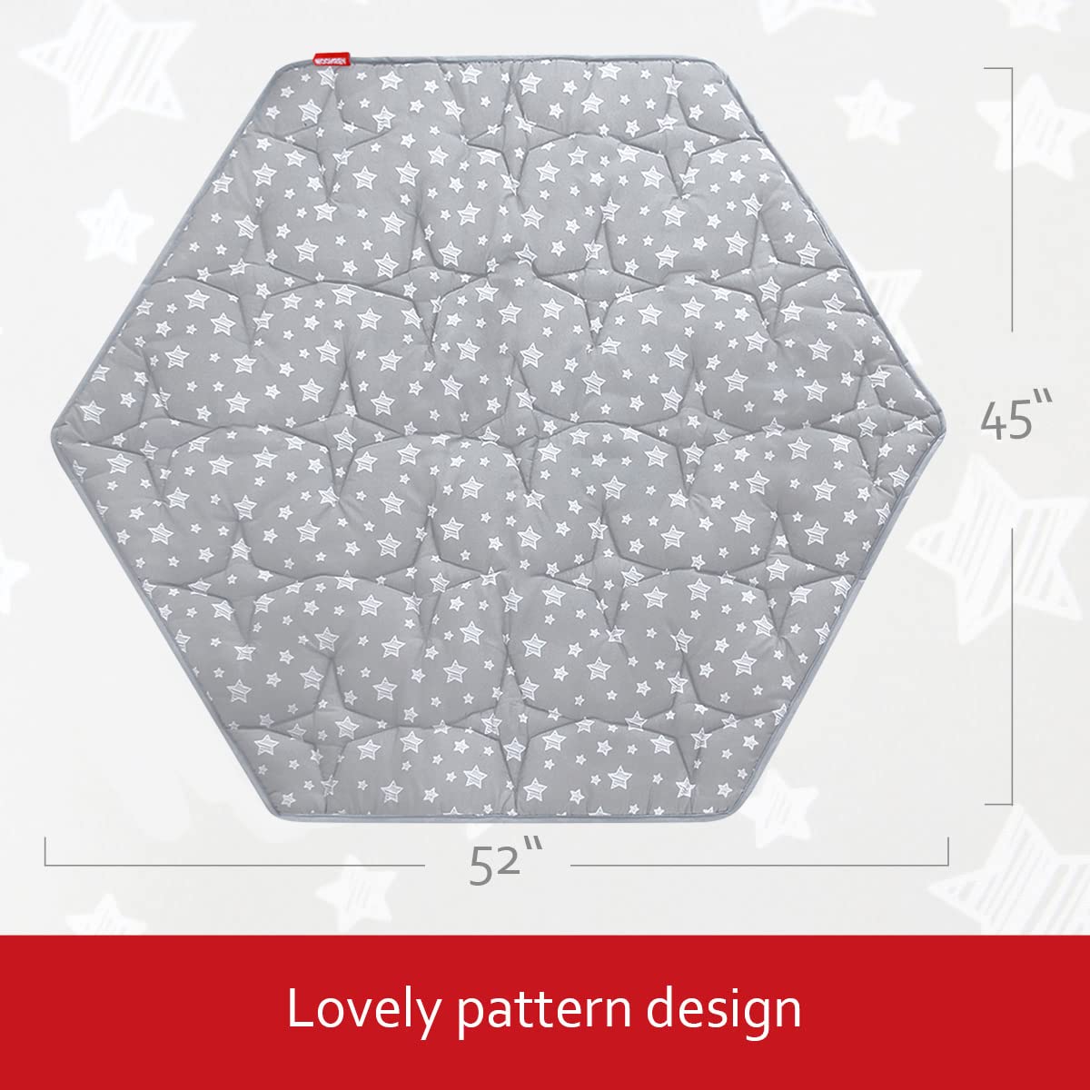 Baby Play Mat | Hexagon Playpen Mat - Padded and Non-Slip Activity Mat for Infant & Toddler