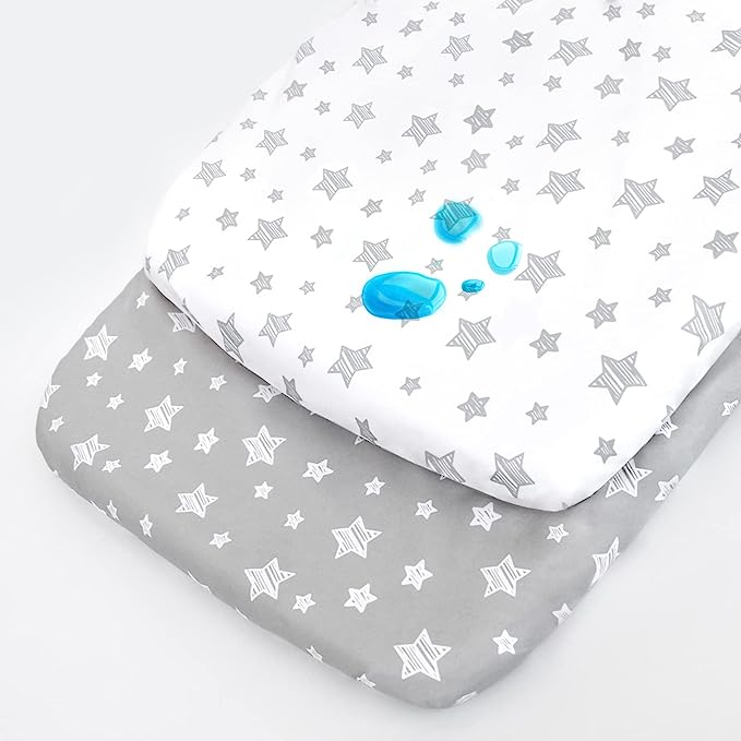 Bassinet Sheet, Compatible with Graco Travel Lite Crib, 31''x 21'', 2 Pack, Microfiber