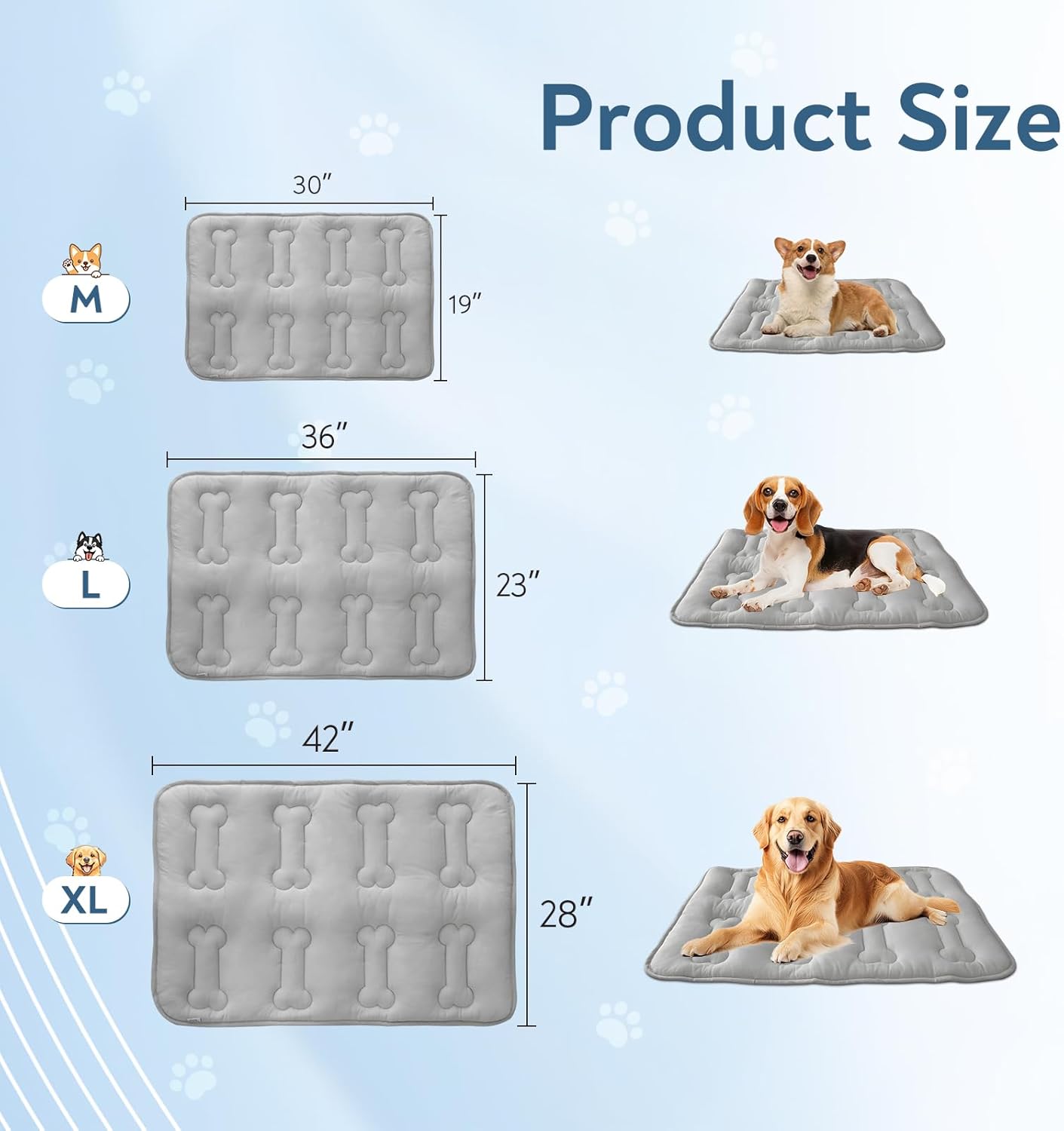 2 Pack Cooling Dog Mat for Dogs – Summer Cooling Pet Pad, Breathable Heat-Relief Mat for Crate, Couch & Floor Use