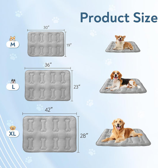 Dog Cooling Mat, Indoor Outdoor Cooling Mat for Dogs Medium, Machine Washable Thickened Non-Slip Cool Pad for Dogs Cats, Grey, 2Pack