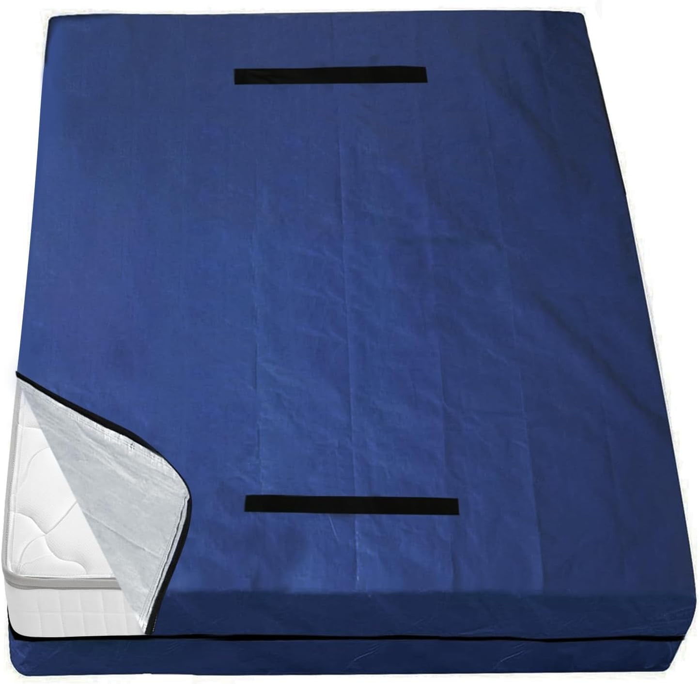 Heavy Duty Waterproof Mattress Bag for Moving & Storage with 4 Handles, Double Zippers & Adjustable Straps, Reusable Cover