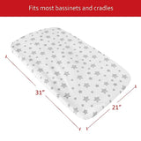 Bassinet Sheet, Compatible with Graco Travel Lite Crib, 31''x 21'', 2 Pack, Microfiber