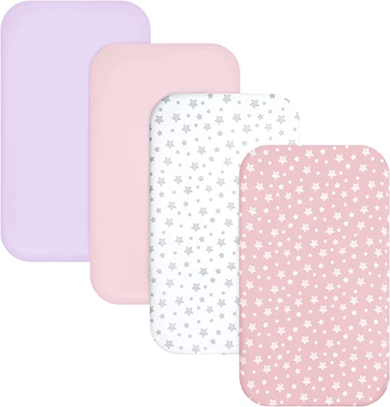 Pack and Play Sheets, Compatible with Graco Pack n Play, 4Pack, Microfiber