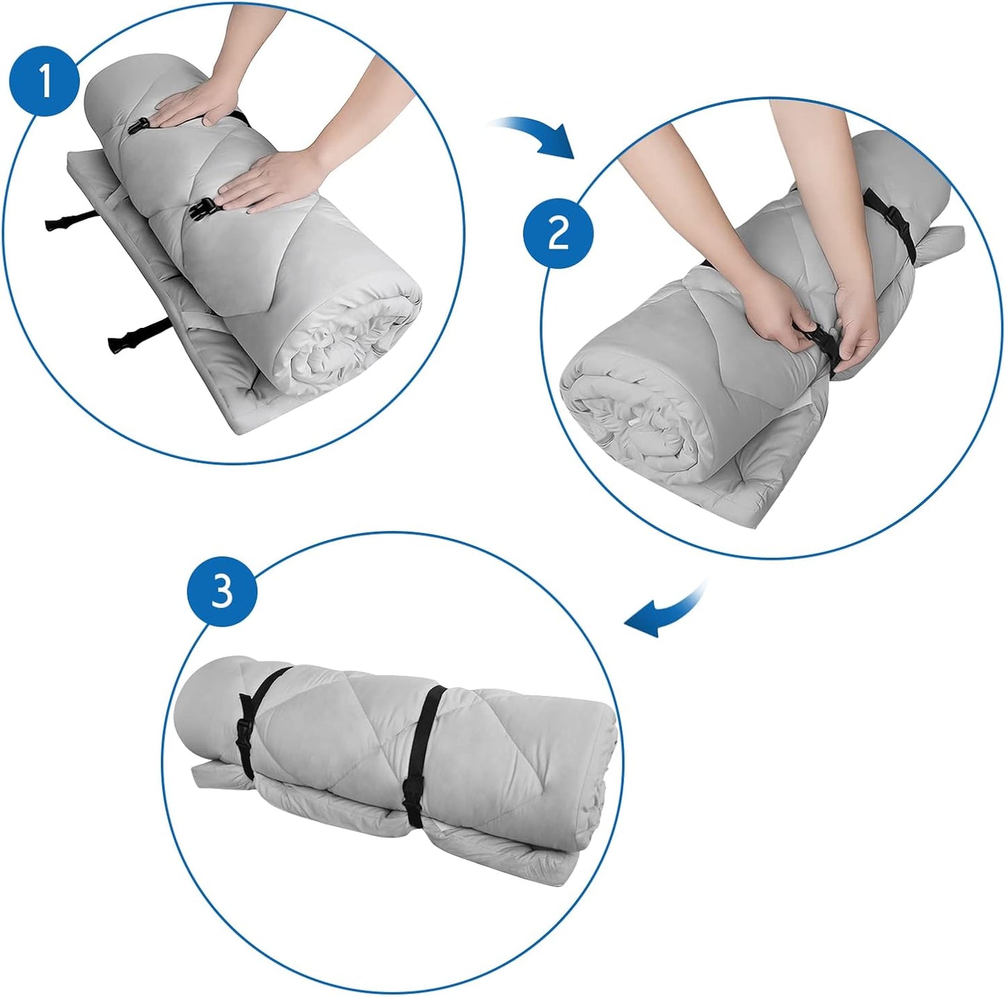 Quilted Cot Mattress Topper 75" x 30", Soft Camping Cot Pad with Non-Slip Bottom & Adjustable Straps for RV Bunk, Folding Cot, Guest Bed