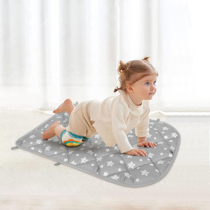 Baby Play Mat - Compatible with Fisher-Price Deluxe Kick 'n Play Piano Gym, Grey Star