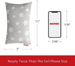 Moonsea Small Pillow, 11" x 7" x 2.5", Grey Star, 2 Pack