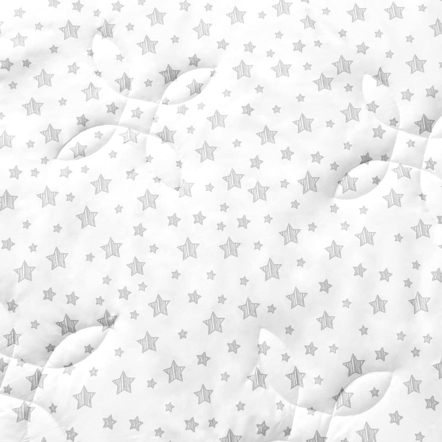 Baby Play Mat | Playpen Mat - 72" x 59", Large Padded Tummy Time Activity Mat for Infant & Toddler, Quilted with Four-Leaf Clover, White Star