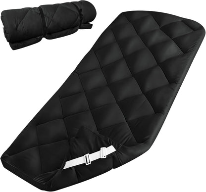Quilted Cot Mattress Topper 75" x 30", Soft Camping Cot Pad with Non-Slip Bottom & Adjustable Straps for RV Bunk, Folding Cot, Guest Bed