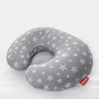 Nursing Pillow Cover, Snug Fits Boppy Nursing Pillows, Grey, Star Print
