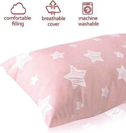 Moonsea Small Pillow, 11" x 7" x 2.5", Pink Star