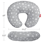 Nursing Pillow Cover, Snug Fits Boppy Nursing Pillows, Grey, Star Print