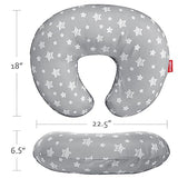 Nursing Pillow Cover, Snug Fits Boppy Nursing Pillows, Grey, Star Print