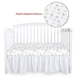 Crib Sheets - Fit For Standard Crib, Microfiber, Elephant
