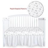 Crib Sheets - Fit For Standard Crib, Microfiber, Elephant