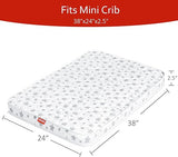 Mini Crib Mattress Topper with Soft Removable Cover, 38" x 24" , Fits for Dream On Me, Davinci & Delta Children Mini Crib