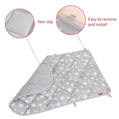 Baby Play Mat - Compatible with Fisher-Price Deluxe Kick 'n Play Piano Gym, Grey Star