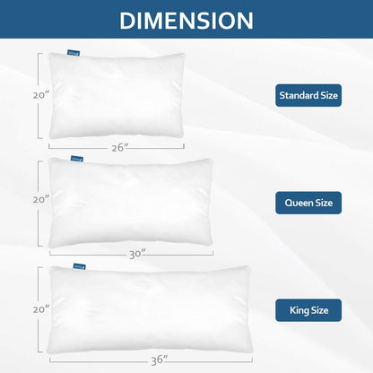 Waterproof Pillow Protectors with Zipper, 4 Pack, Soft Breathable Jersey Pillow Covers