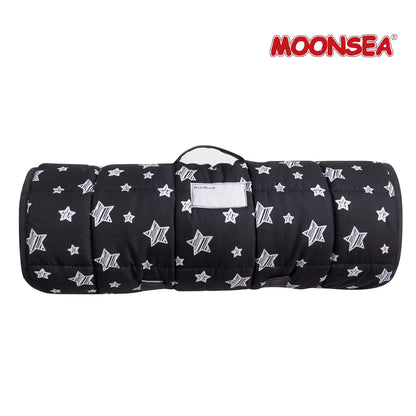 Toddler Nap Mat- Pillow And Fleece Minky Blanket, 21''x50'',Black Star