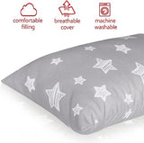 Moonsea Small Pillow, 11" x 7" x 2.5", Grey Star, 2 Pack