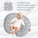 Nursing Pillow Cover, Snug Fits Boppy Nursing Pillows, Grey, Star Print