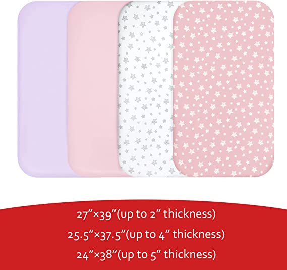 Pack and Play Sheets, Compatible with Graco Pack n Play, 4Pack, Microfiber