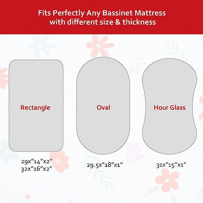 Bassinet Sheet, 33''x 17'', Microfiber, Floral