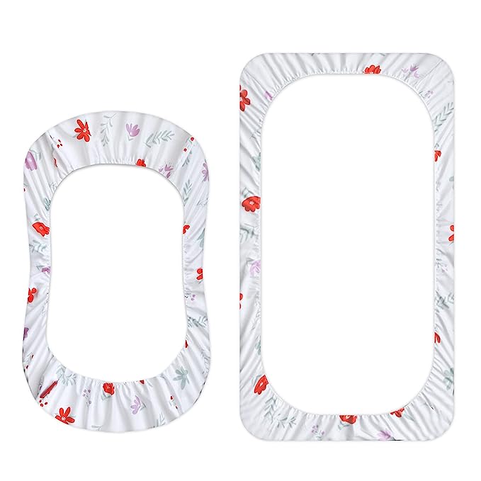 Bassinet Sheet, 33''x 17'', Microfiber, Floral