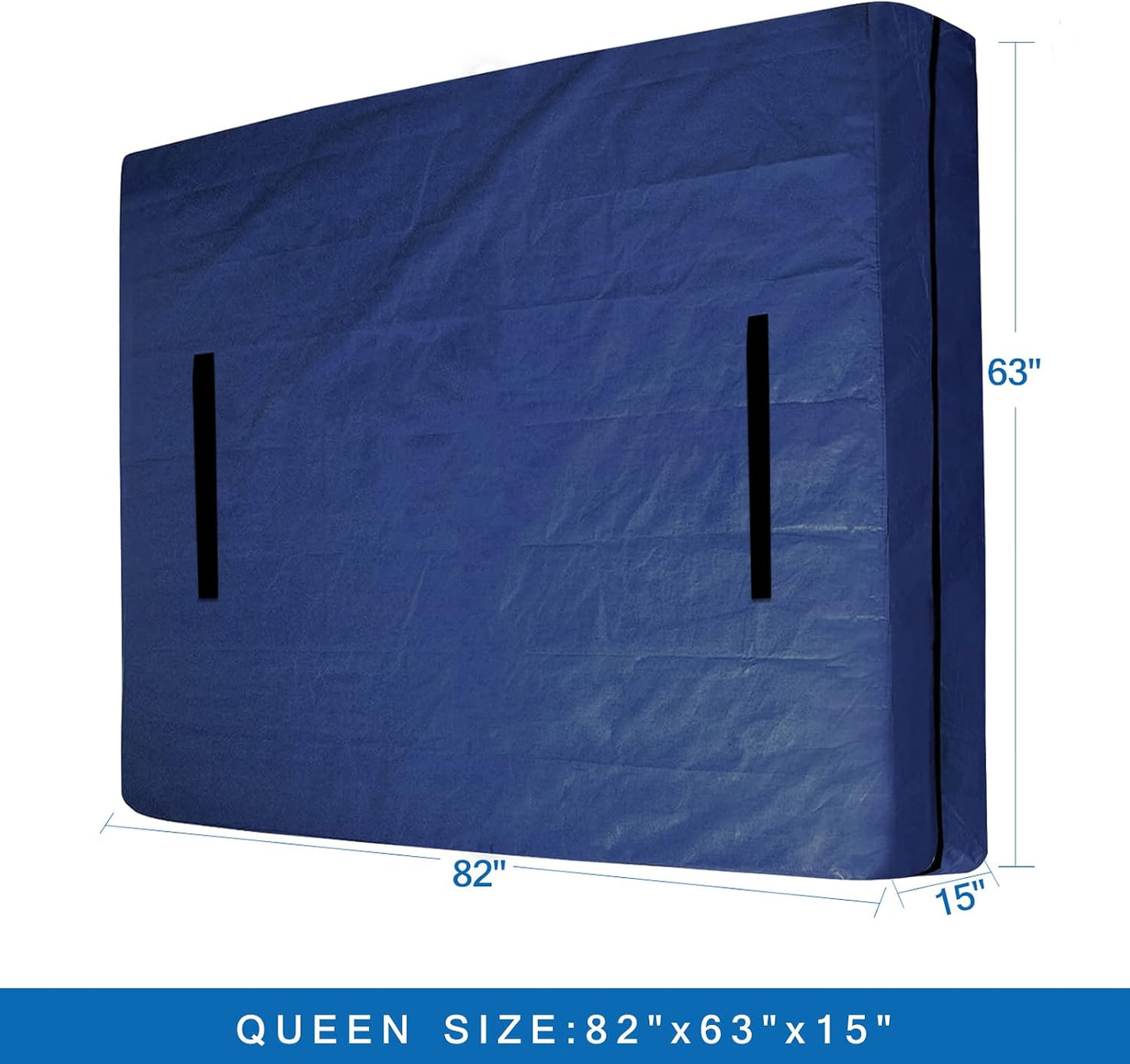 Heavy Duty Waterproof Mattress Bag for Moving & Storage with 4 Handles, Double Zippers & Adjustable Straps, Reusable Cover