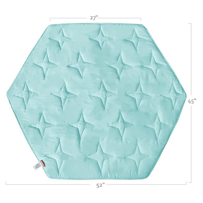 Baby Play Mat | Hexagon Playpen Mat - 52" x 45'', Padded and Non-Slip Activity Mat for Infant & Toddler, Blue