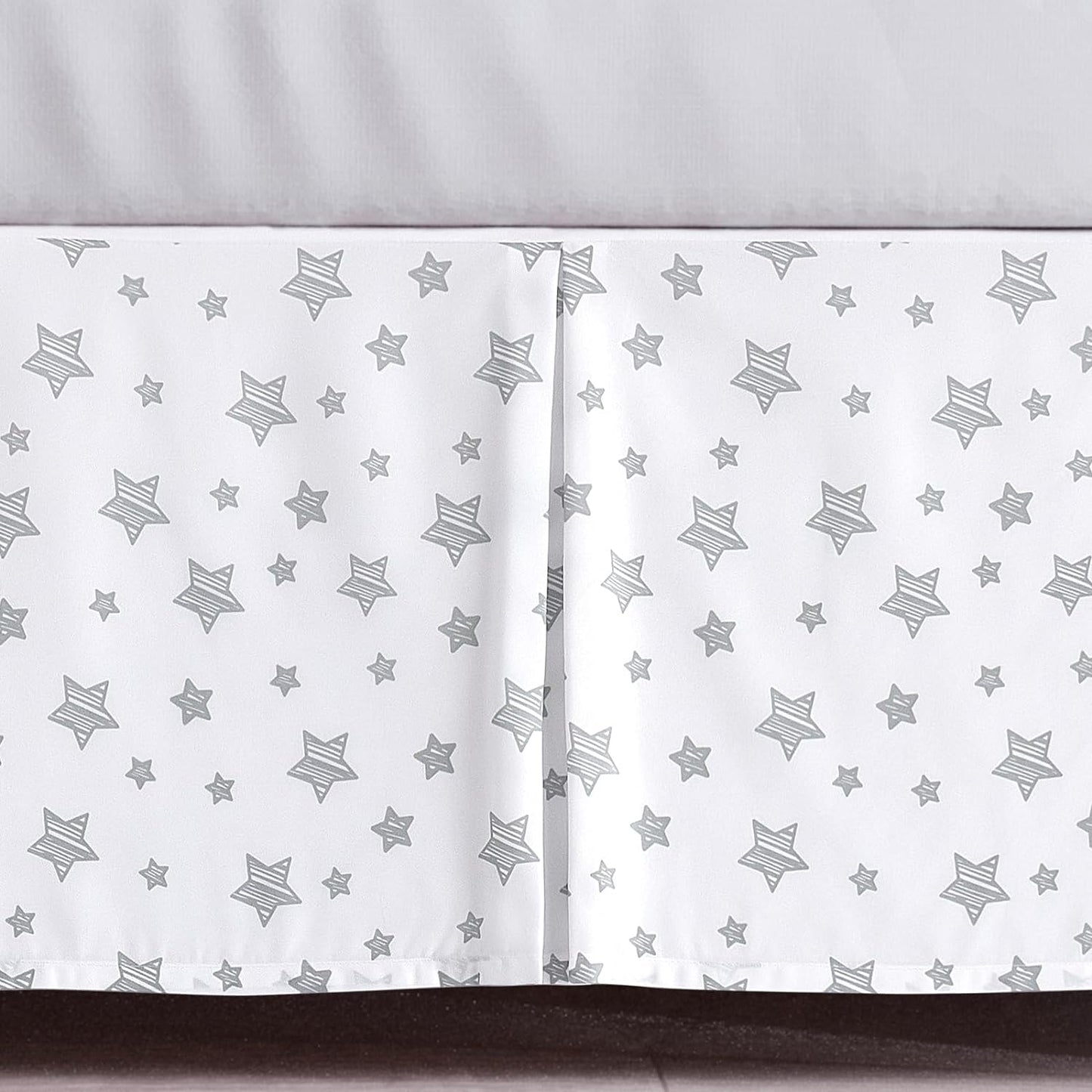 Crib Skirt , 14" Drop, Toddler Crib Bed Skirt, Star, Microfiber