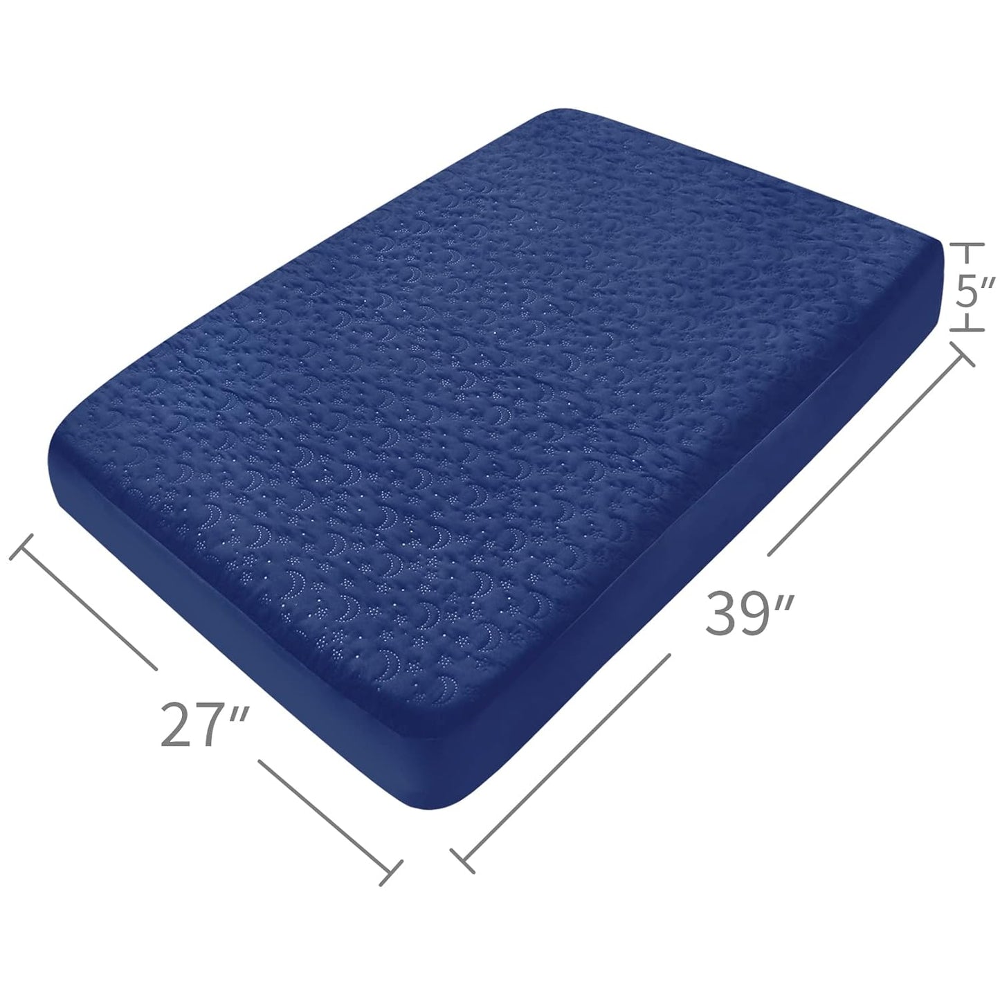 Pack N Play Mattress Pad Cover/ Protector - Ultra-Soft Microfiber, Waterproof, 2Pack, Grey and Navy