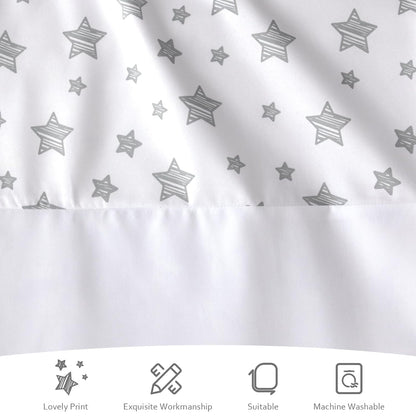 Crib Skirt , 14" Drop, Toddler Crib Bed Skirt, Star, Microfiber