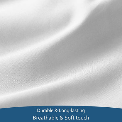 Sheet Set Deep Pocket - 4 Piece Extra Soft Bed Sheets - Side Storage Pocket Fitted Sheet & Pillowcase & Flat Sheet, White
