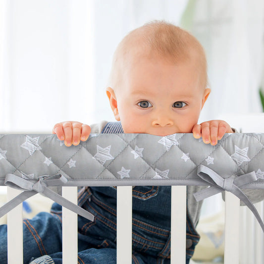 3 Pieces Crib Rail Cover for Teething – Soft Padded Crib Rail Protector | Crib Teething Guard & Crib Rail Guard for Baby Toddlers
