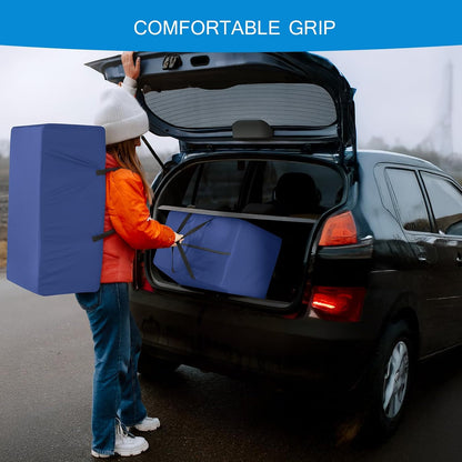 Heavy Duty Moving Bags, 6 Pack Extra Large Storage Totes with Strong Zippers & Reinforced Handles for Clothes, Packing & Moving, Black