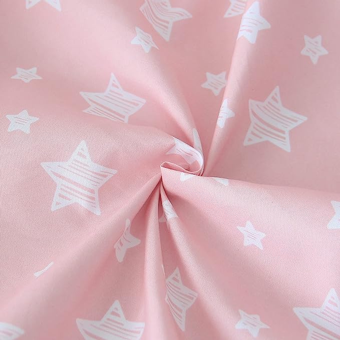 Crib Sheets - Fit For Standard Crib, Microfiber, Pink Star