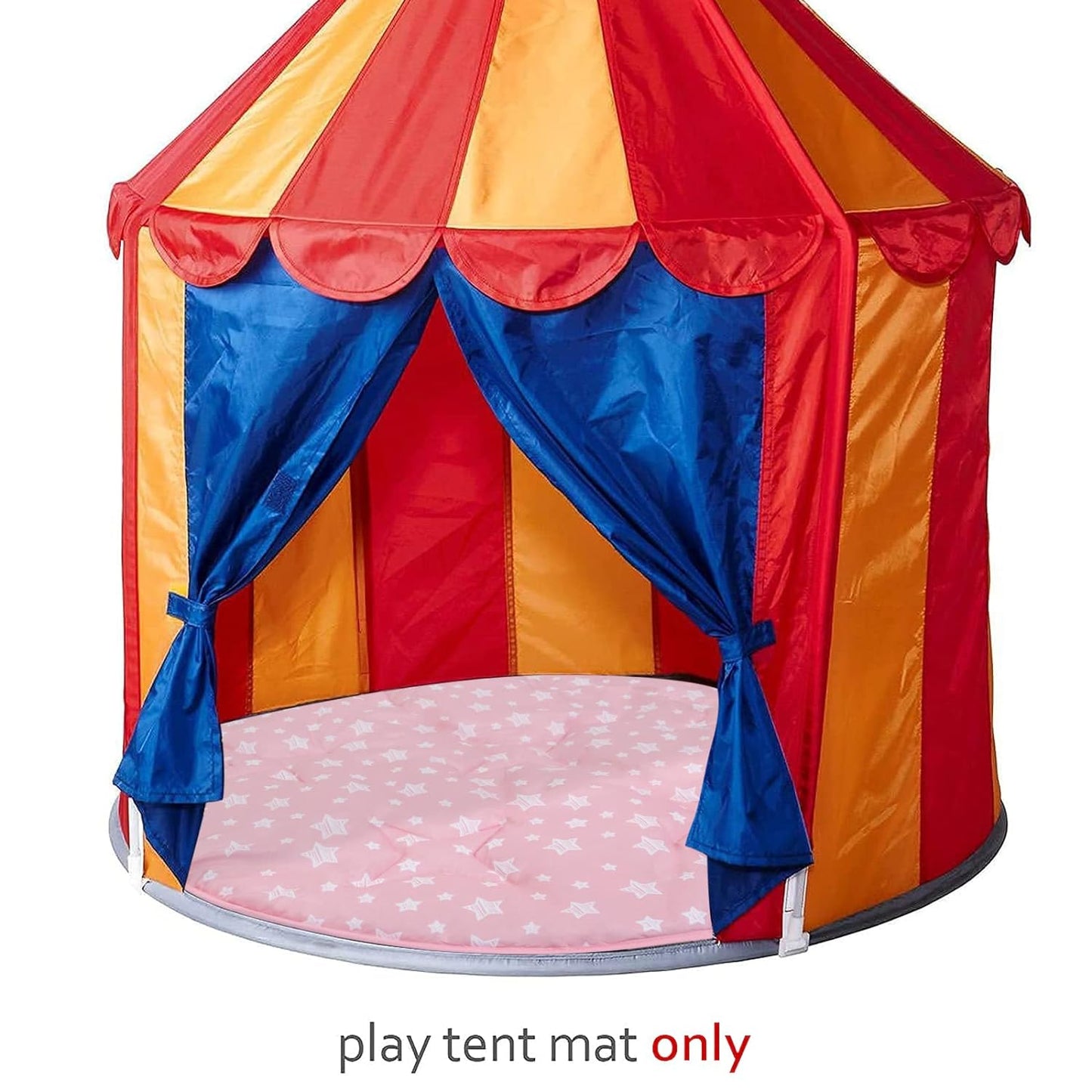 Baby Play Mat | Play Tent Mat - Round 40'' x 40'', Padded and Non-Slip Activity Mat for Kids and Toddlers, Pink Star