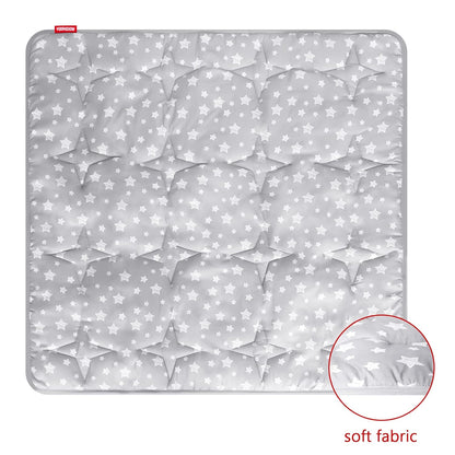 Baby Play Mat | Play Tent Mat - Square 45'' x 45'', Padded and Non-Slip Activity Mat for Kids and Toddlers, Grey Star