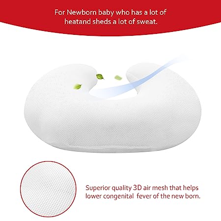 3D Air Mesh Nursing Pillow ,26''x20''x1.5'', Breathable, White