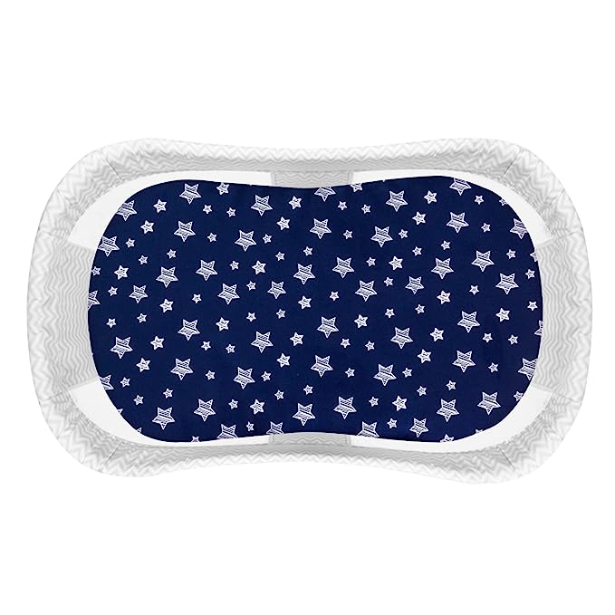 Bassinet Sheet, 33''x 17'', Microfiber, Navy Star