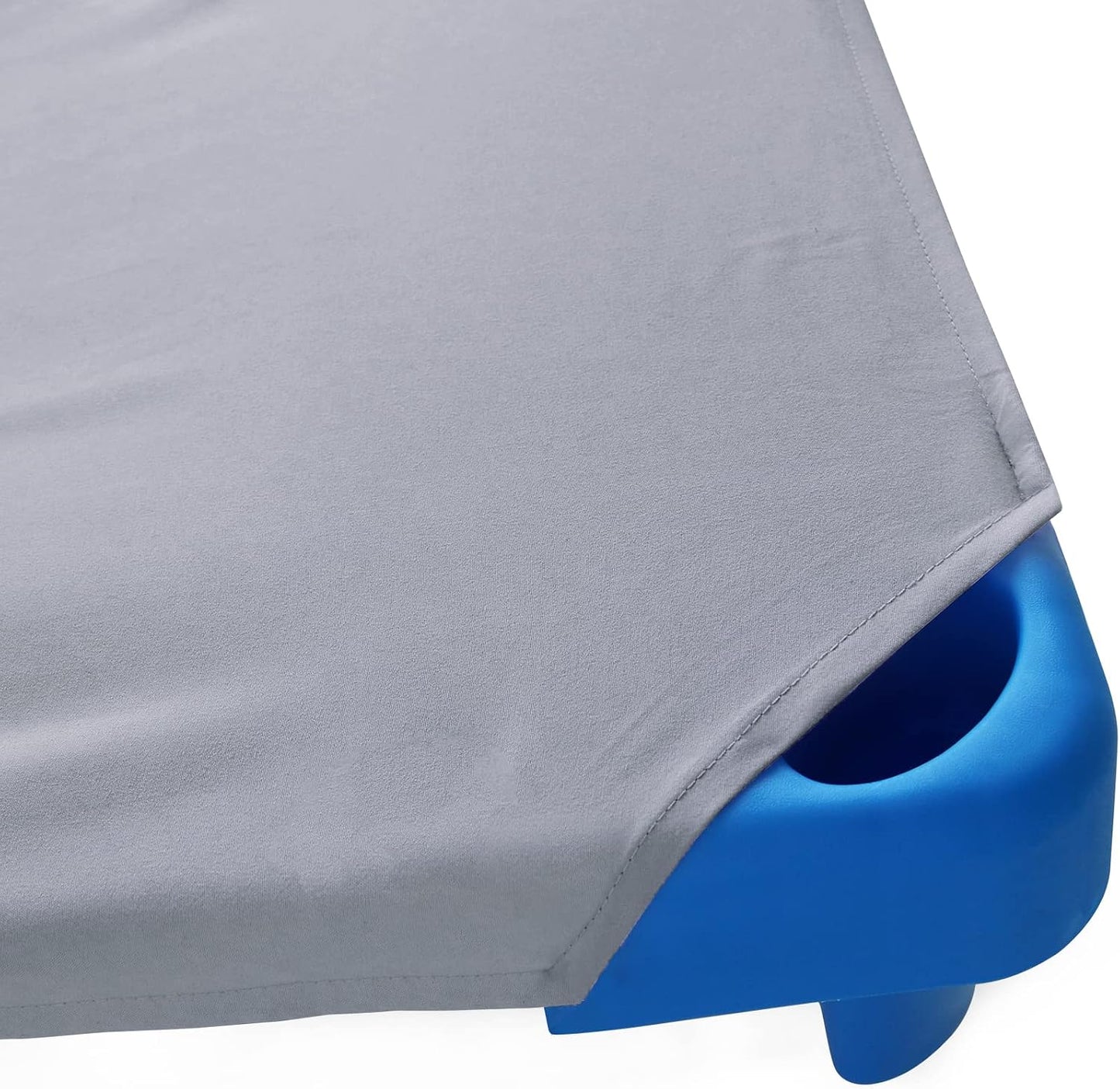 Daycare Cot Sheets for Preschool, Soft Microfiber Fitted Cot Covers with Elastic Straps for Toddler Nap Time